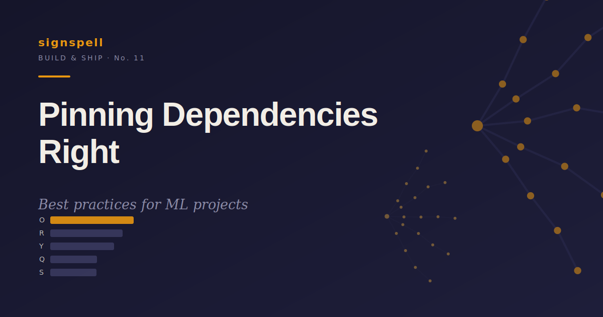 Pinning Dependencies the Right Way for ML Projects