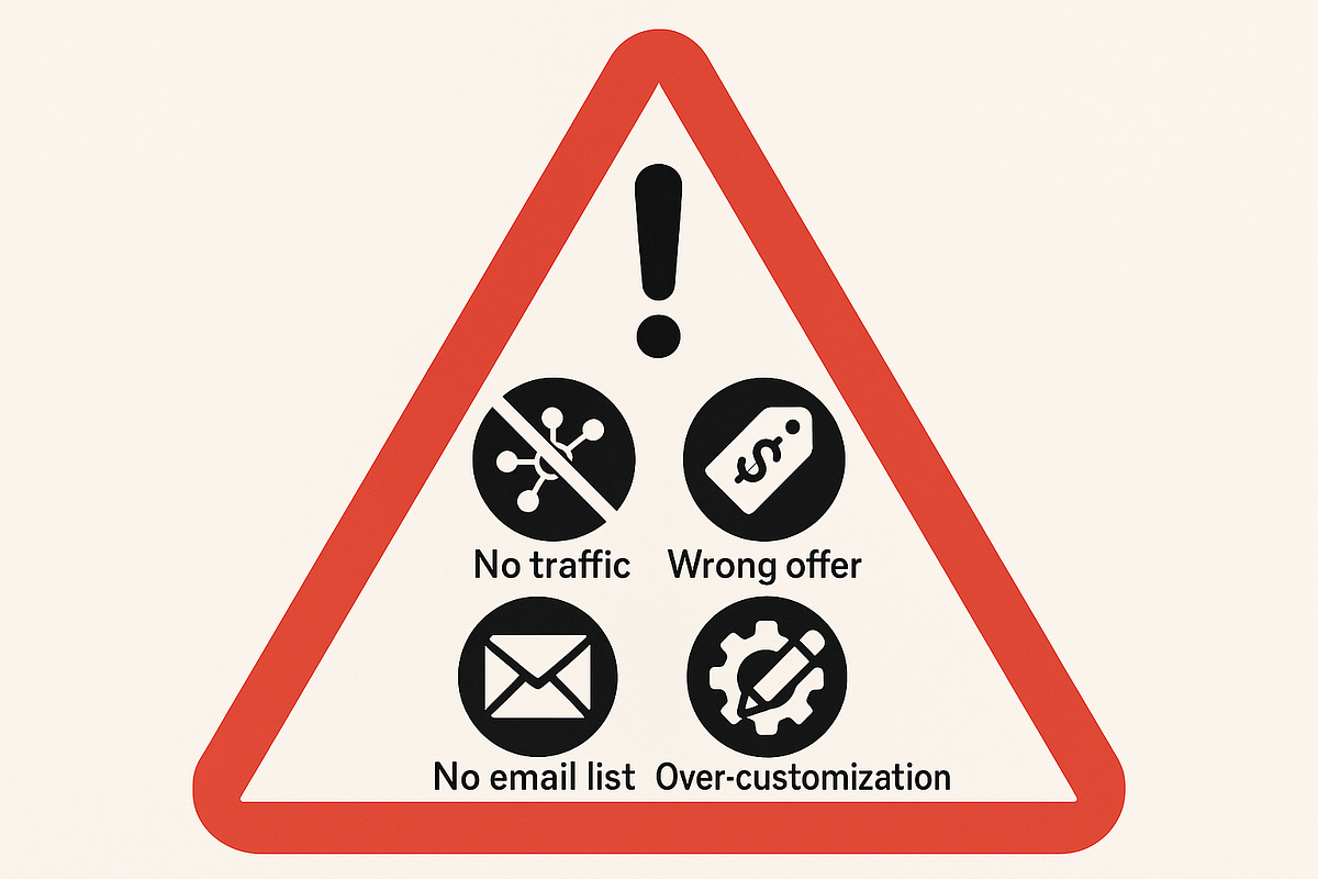 “Common mistakes and warnings for launching a 1 click business.”