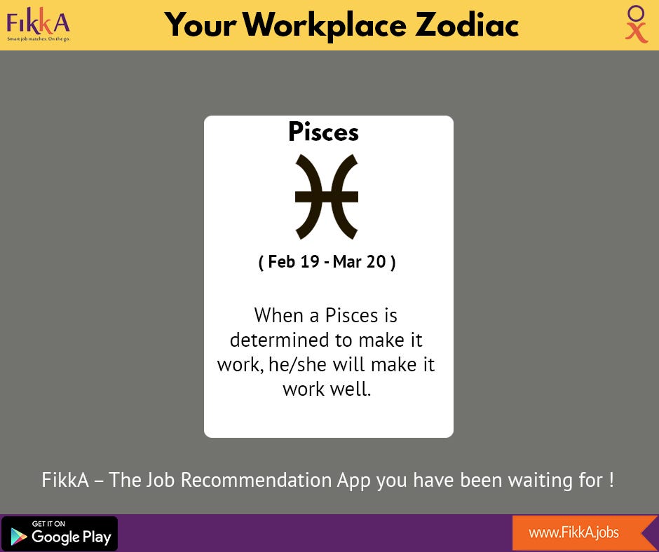 Your Workplace Zodiac! FikkA.jobs Medium