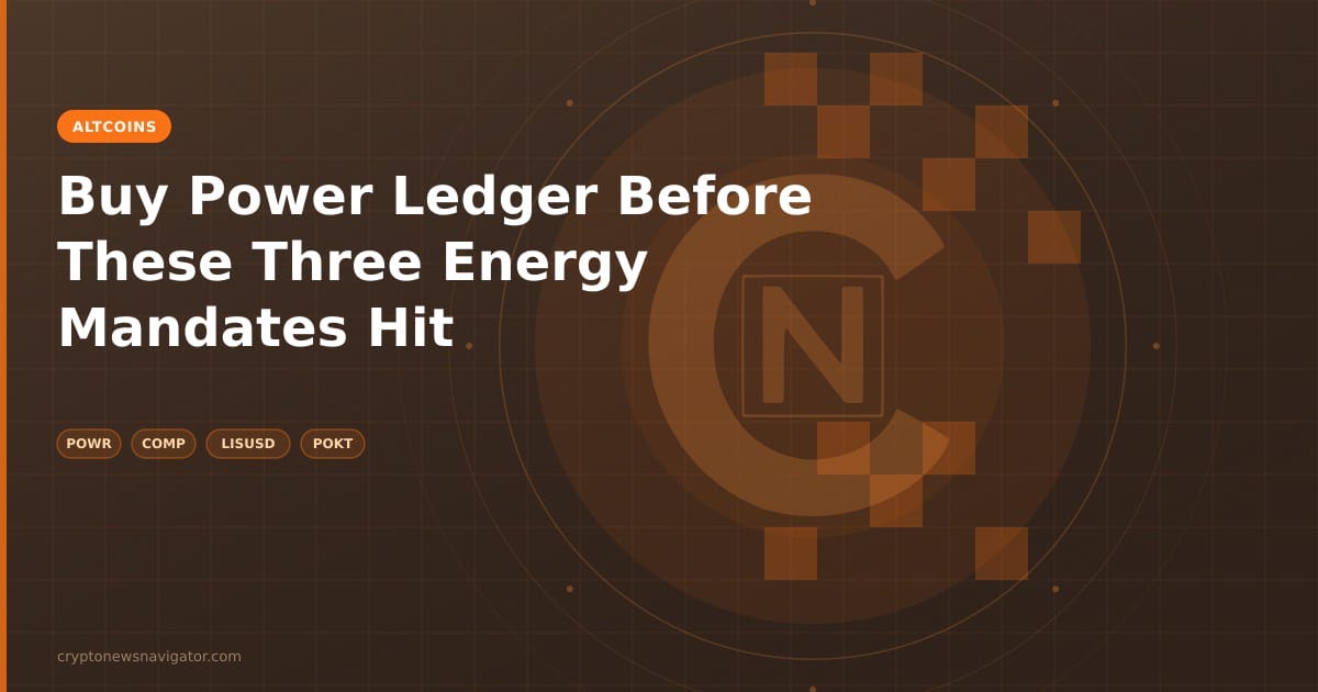Buy Power Ledger Before These Three Energy Mandates Hit