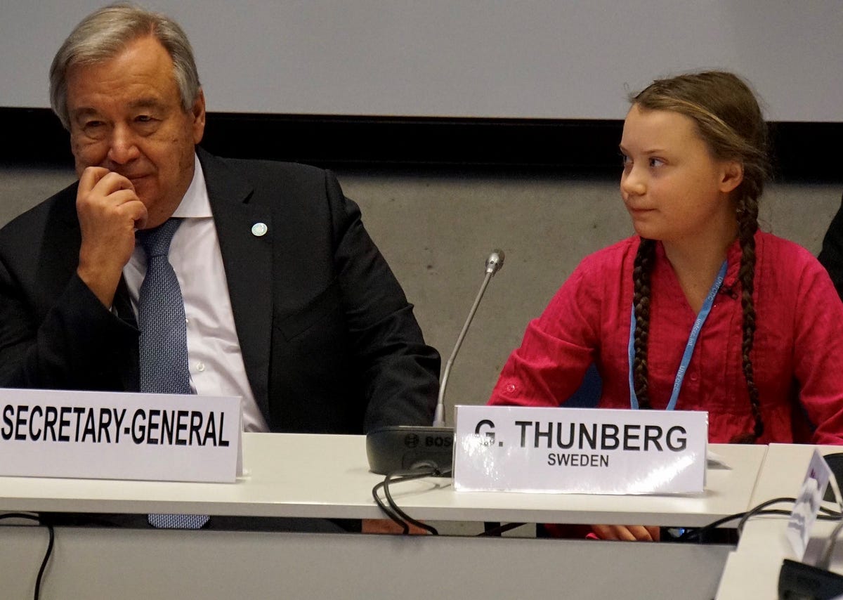 Greta Thunberg speech to UN secretary general António Guterres