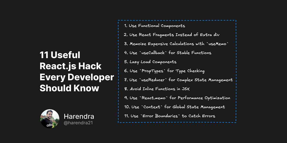 11 Useful React.js Hack Every Developer Should Know