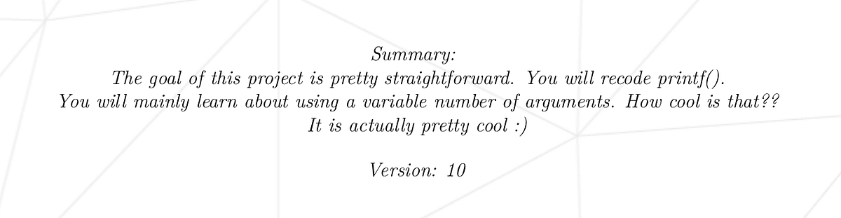 42’s subject of ft_printf