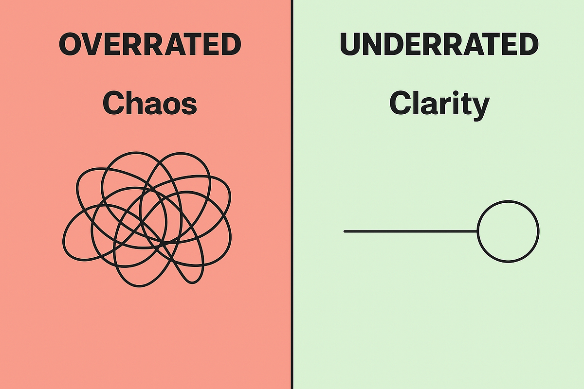 Comparison graphic highlighting overrated digital marketing tactics versus underrated, effective strategies.