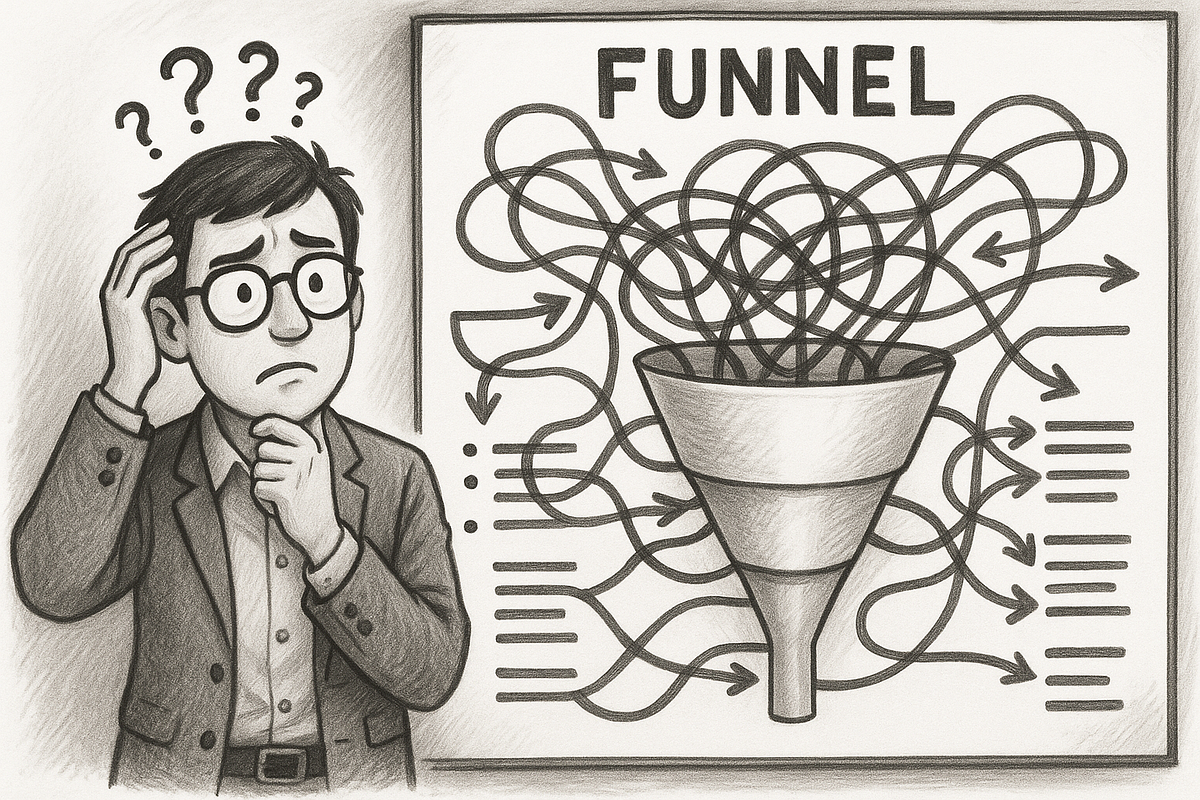 “Marketer overwhelmed by a messy, list-based email funnel lacking proper tagging.”