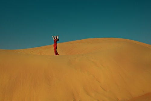 Woman on dunes
