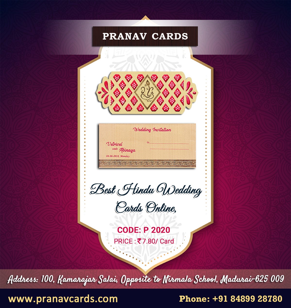 Cheap Hindu Wedding Cards Online Www Pranavcards Com