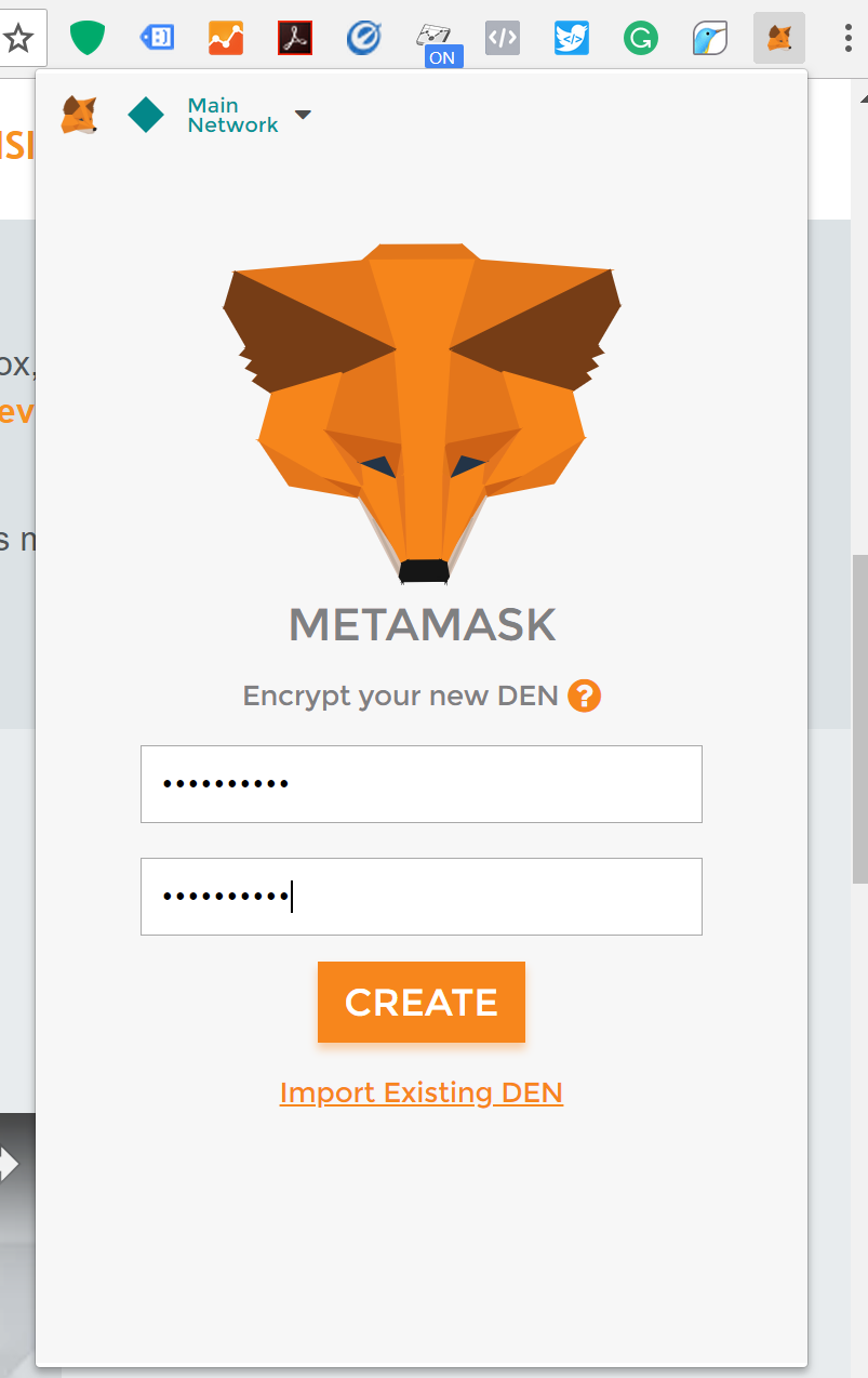 making new metamask account