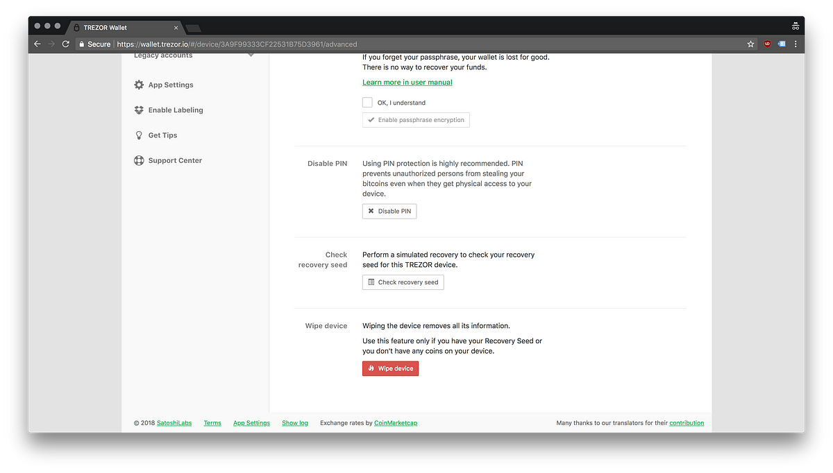 How to Recover your Wallet with the Trezor Model T or Trezor One