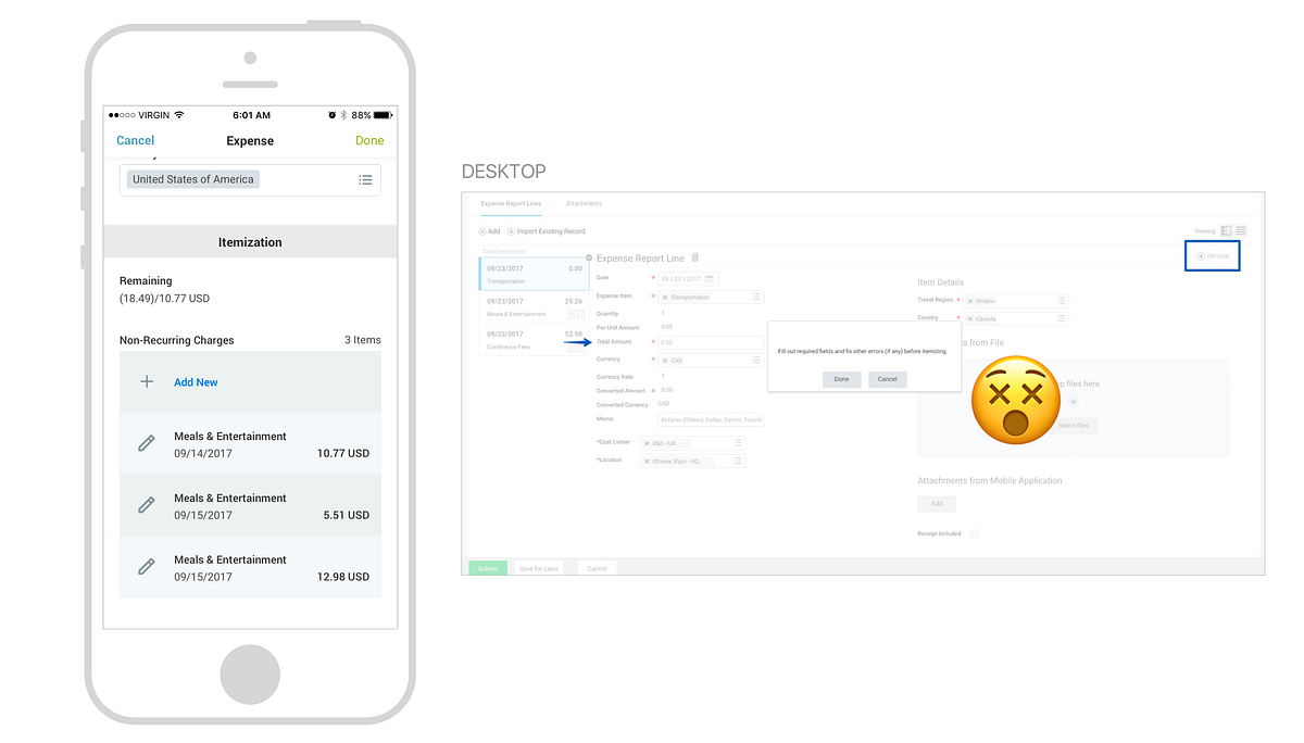UX Case Study: Forms and workflows (mobile and desktop)