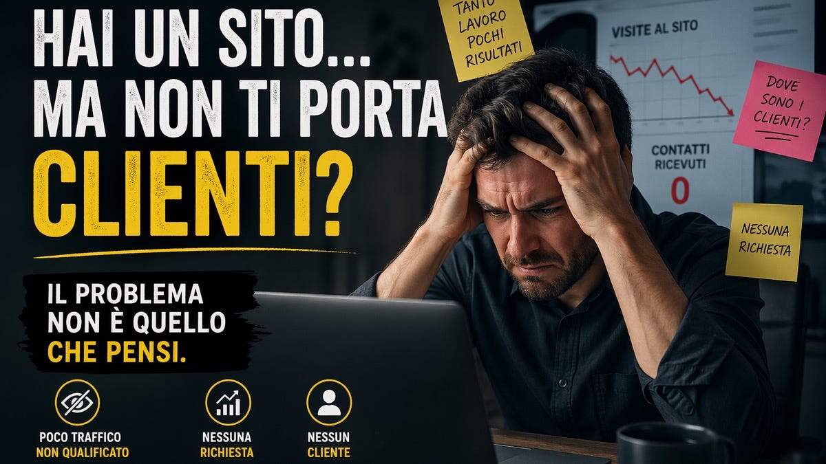 Hai un sito… ma non ti porta clienti? Il problema non è quello che pensi.