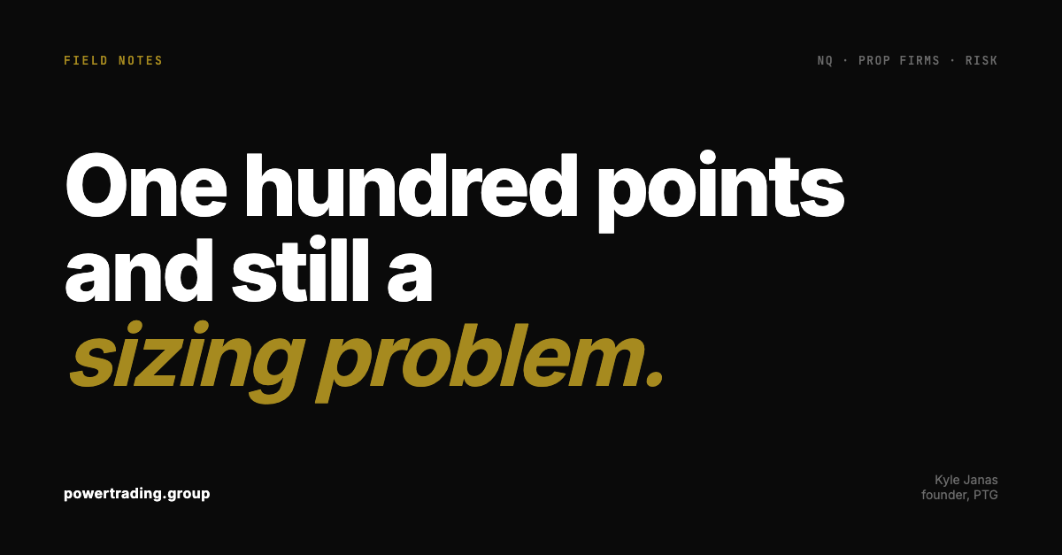 One Trade, 100 Points, and the Sizing Mistake That Almost Made It Worse