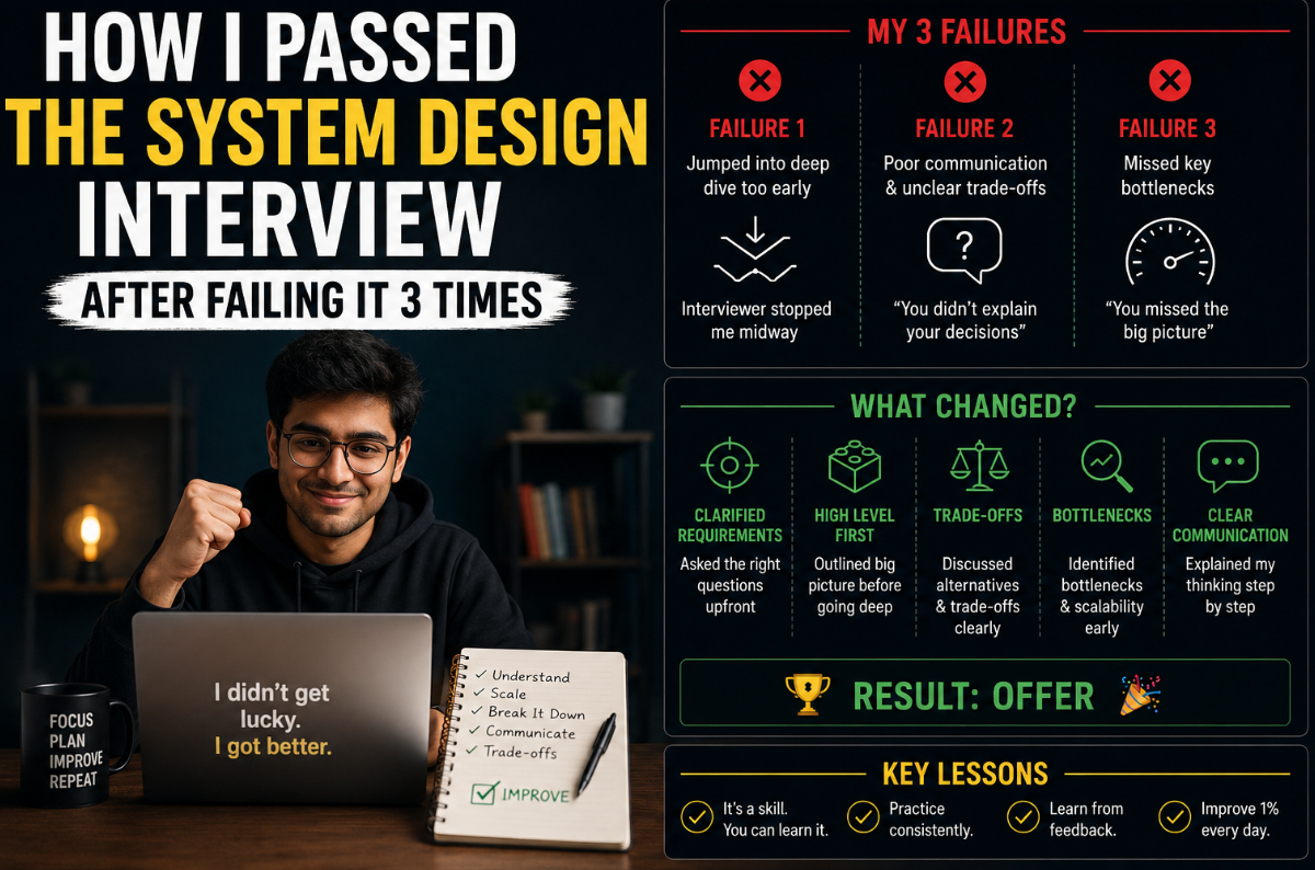 How I Passed the System Design Interview After Failing It 3 Times