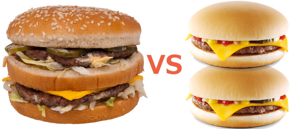 Which is Better, A Big Mac or 2 Cheeseburgers? Diego Oliveira Sánchez