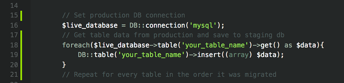 Copy production database data to staging or local database ...