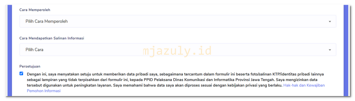 Form Permohonan Informasi