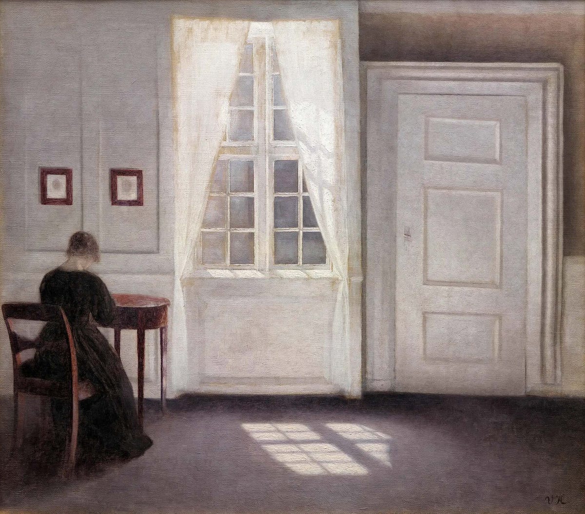 Vilhelm Hammershoi's "Interior in Strandgade, Sunlight on the Floor" (1901)