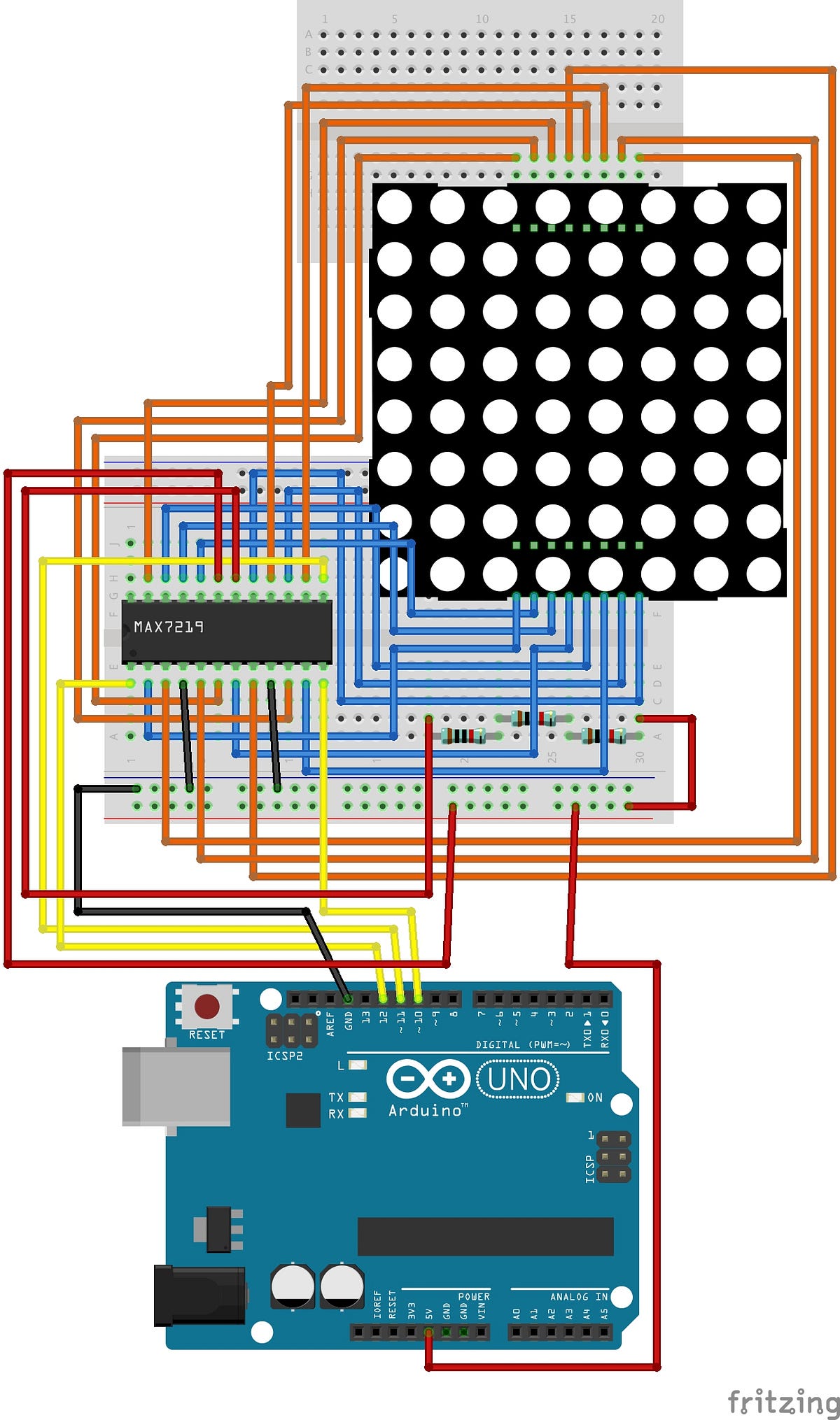 Arduino Led Matrix 8×8 Max7219 And Arduino Uno R3 0394