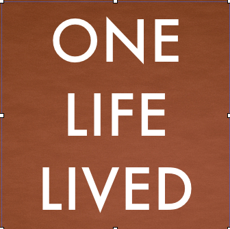 One Life Lived - Medium