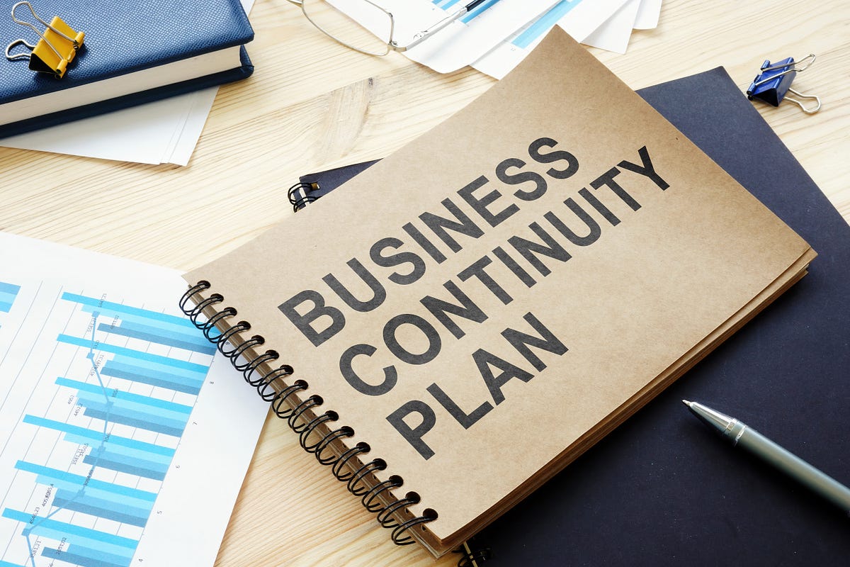 Security of remote work starts with Business Continuity Plan, placed on desk