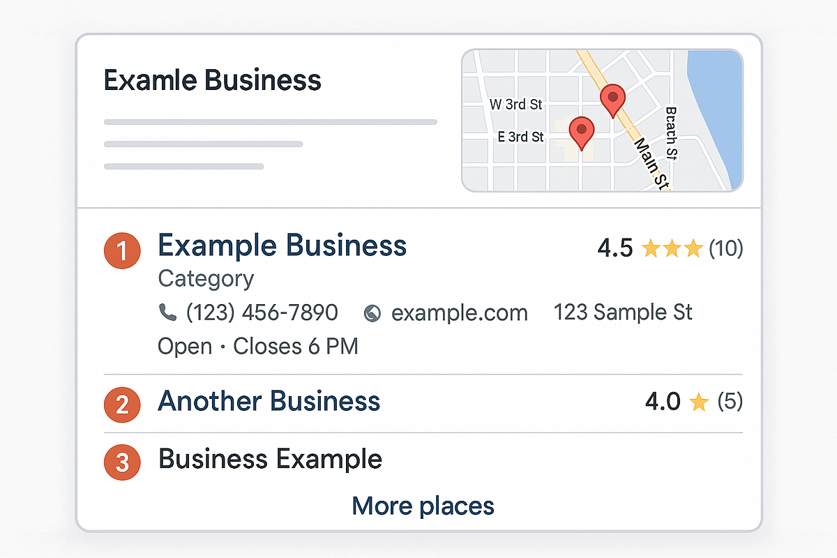 Local SEO example showing optimized Google Business Profile results.