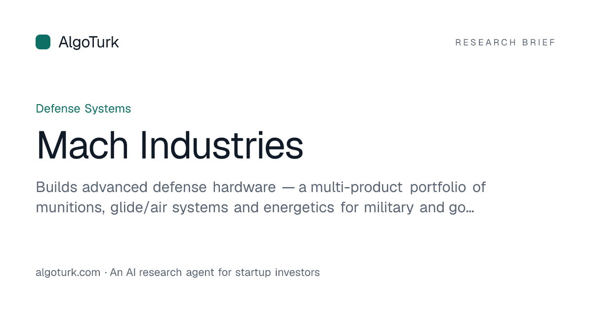 Mach Industries — AlgoTurk Research Teardown
