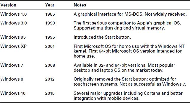 Operating system types and their interfaces in workstations