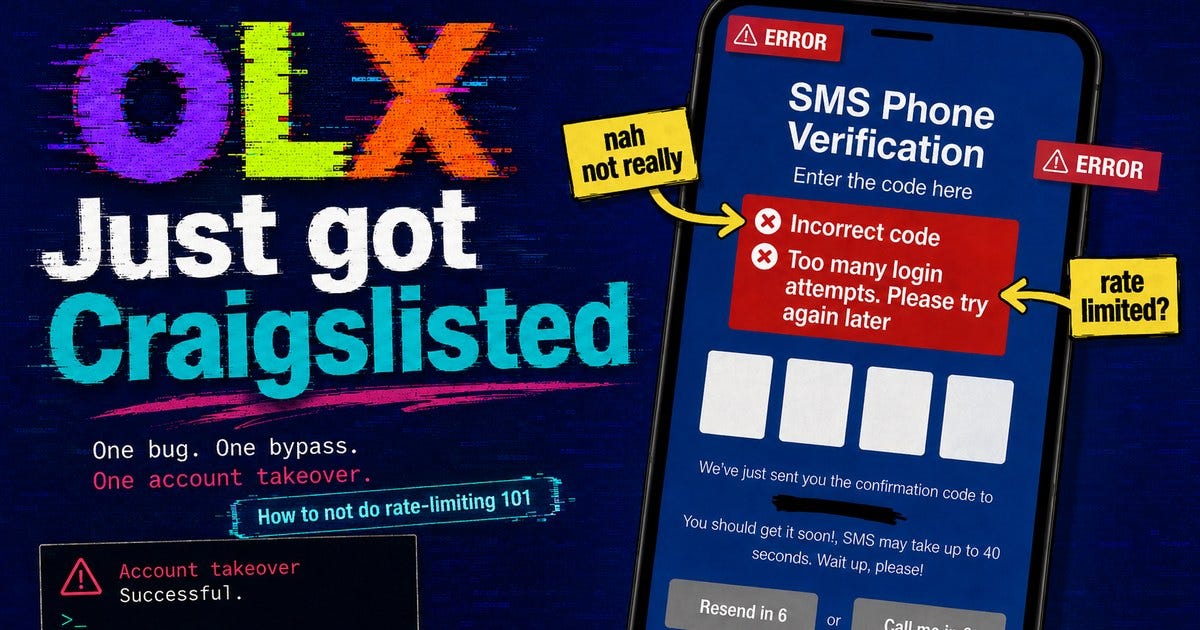When Try Again Later Still Means You Guessed Right: OLX Account Takeover