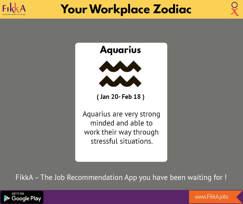 Your Workplace Zodiac! FikkA.jobs Medium
