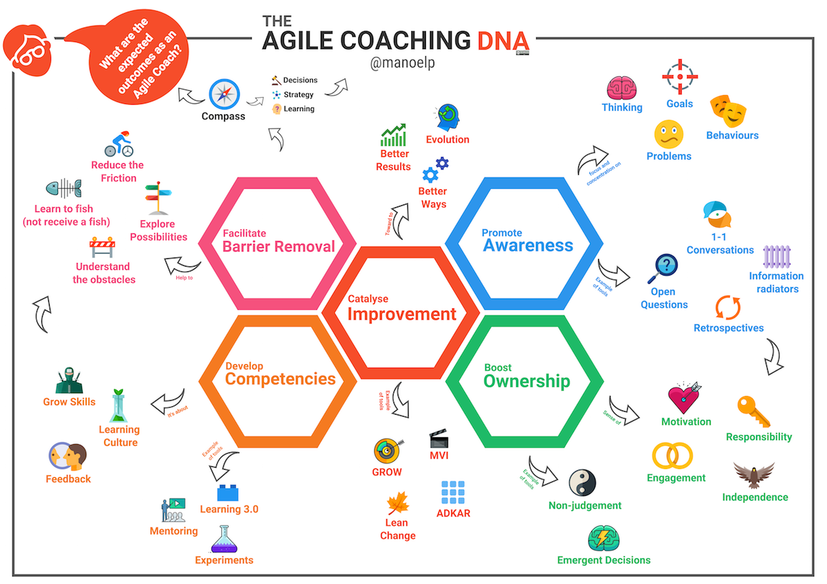 Visual summary of the Agile Coaching DNA – ChangingDojo – Medium