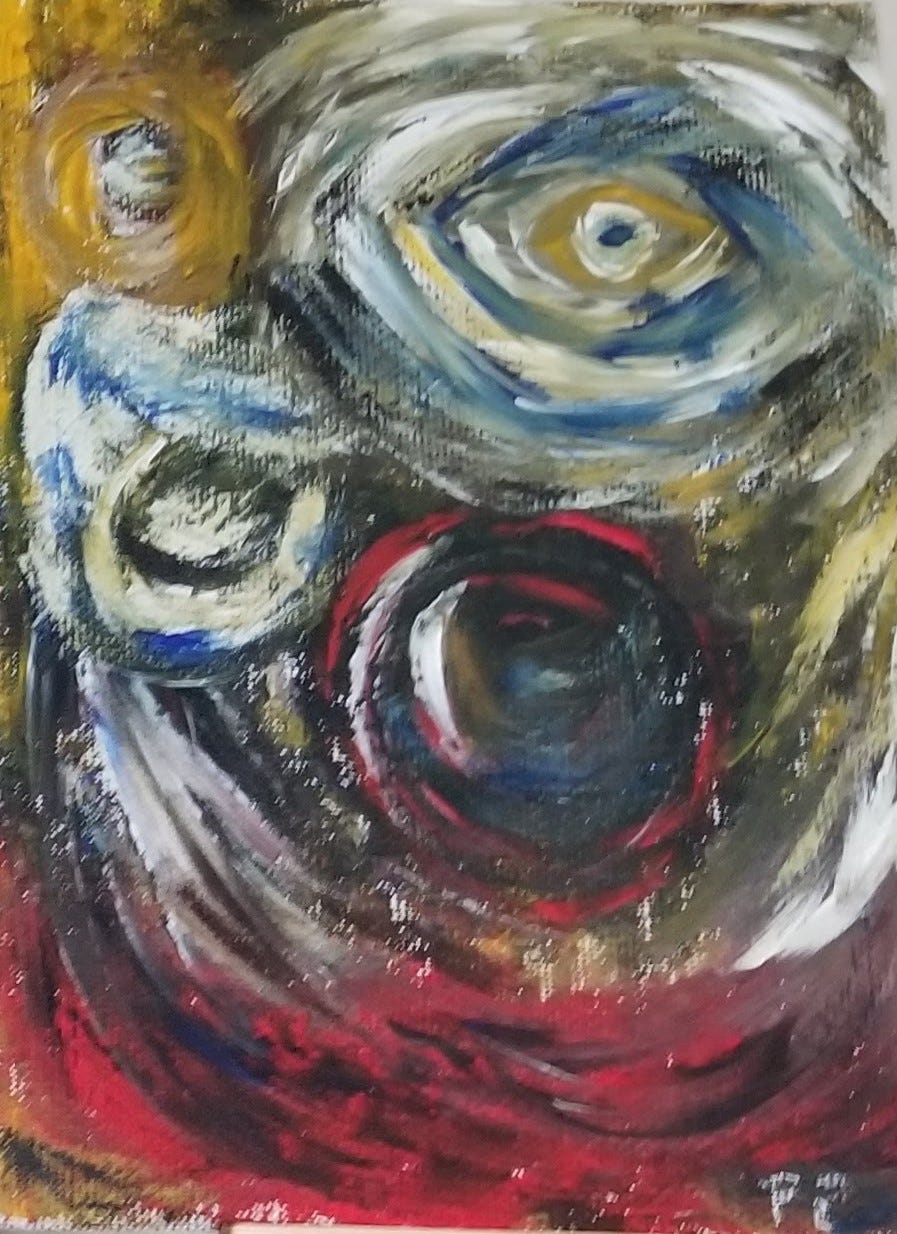An abstract depicting chaos and fear in the mind