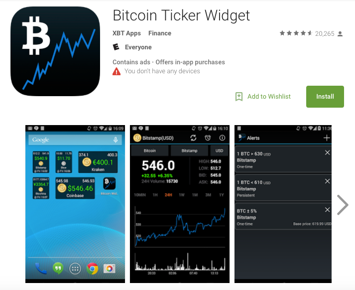 Cryptocurrency market widget bitcoin data science