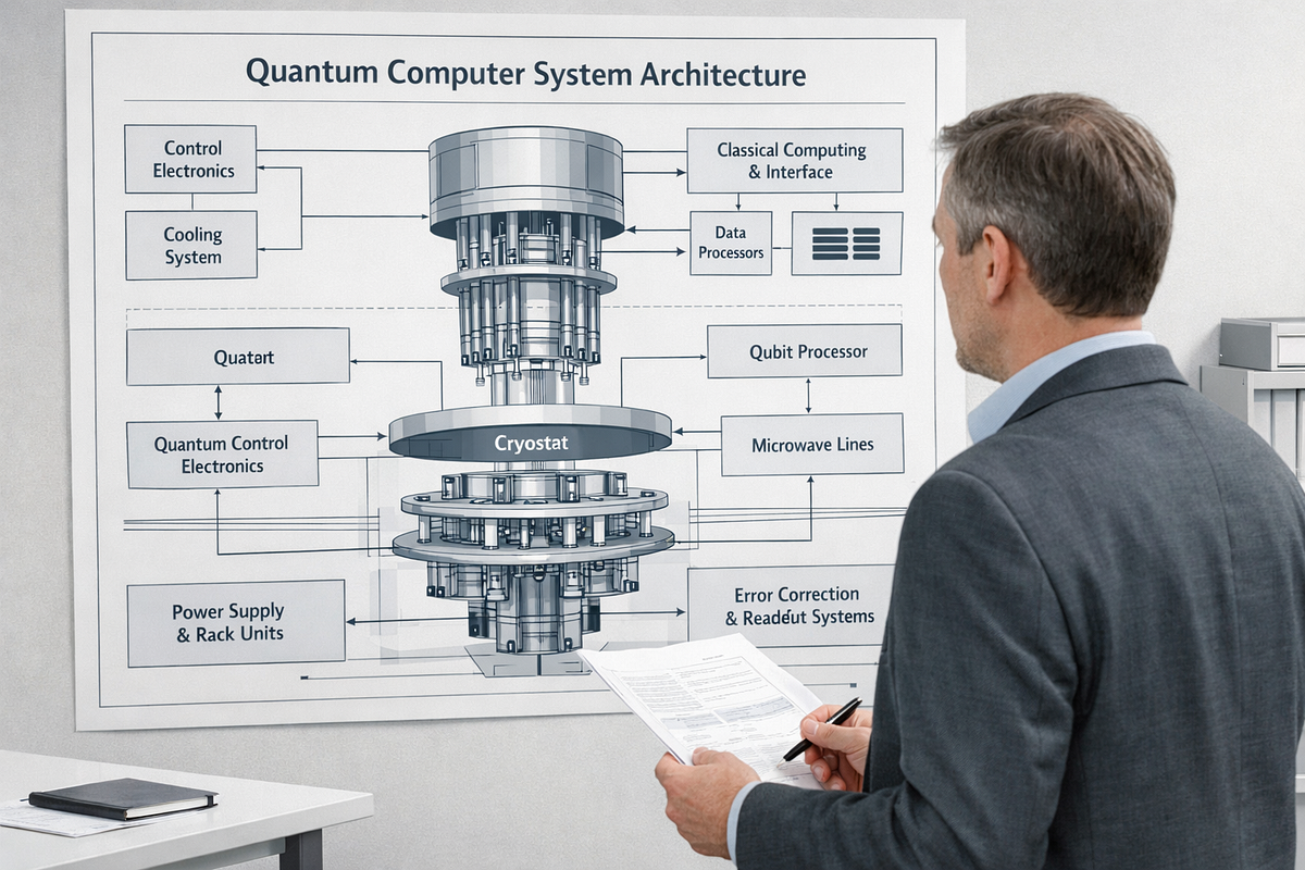 Systems-level view of quantum computing emphasizing engineering analysis and practical understanding over hype.