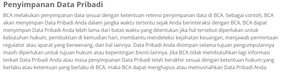Penyimpanan Data Pribadi