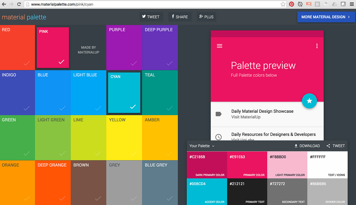 Adding a Material Design  Color  Palette to your Angular 