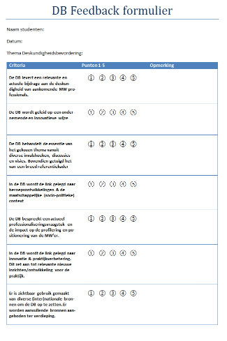 Evaluatieformulier