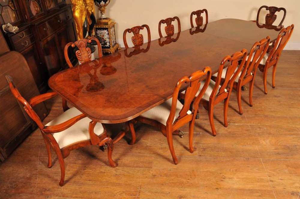 16ft Walnut Regency Pedestal Dining Table Seats 18 Martin Worster Stunning English Regency Style Pedestal Dining Table In Walnut Fully Extended This Goes To 16 Feet Easily Seats 18 People