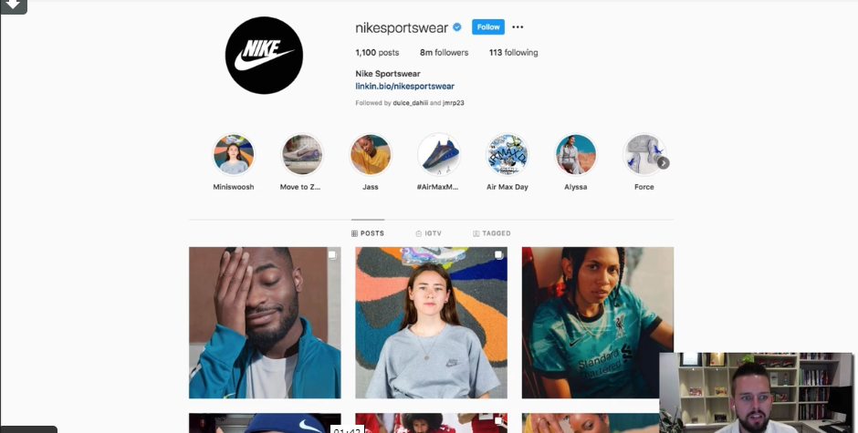NikeSport wear Instagram Handle Also Analyzed
