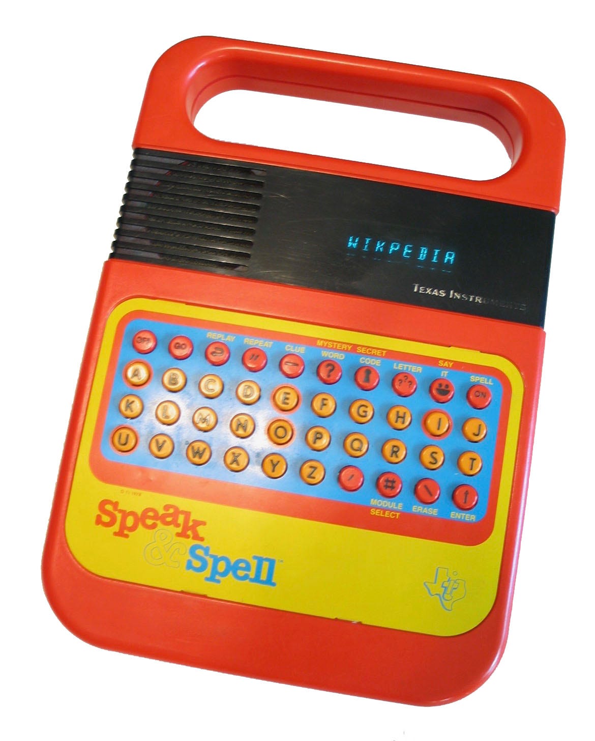 Texas Instruments’s Speak & Spell, released in 1978. (Photo credit: FozzTexx /CC BY-SA 4.0) Texas Instruments’s Speak & Spell, released in 1978. (Photo credit: FozzTexx /CC BY-SA 4.0)