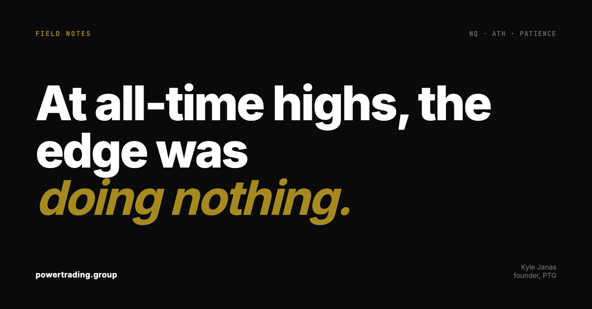 Monday morning, fresh all-time highs on the Nasdaq, and I walked away from my desk without taking a…