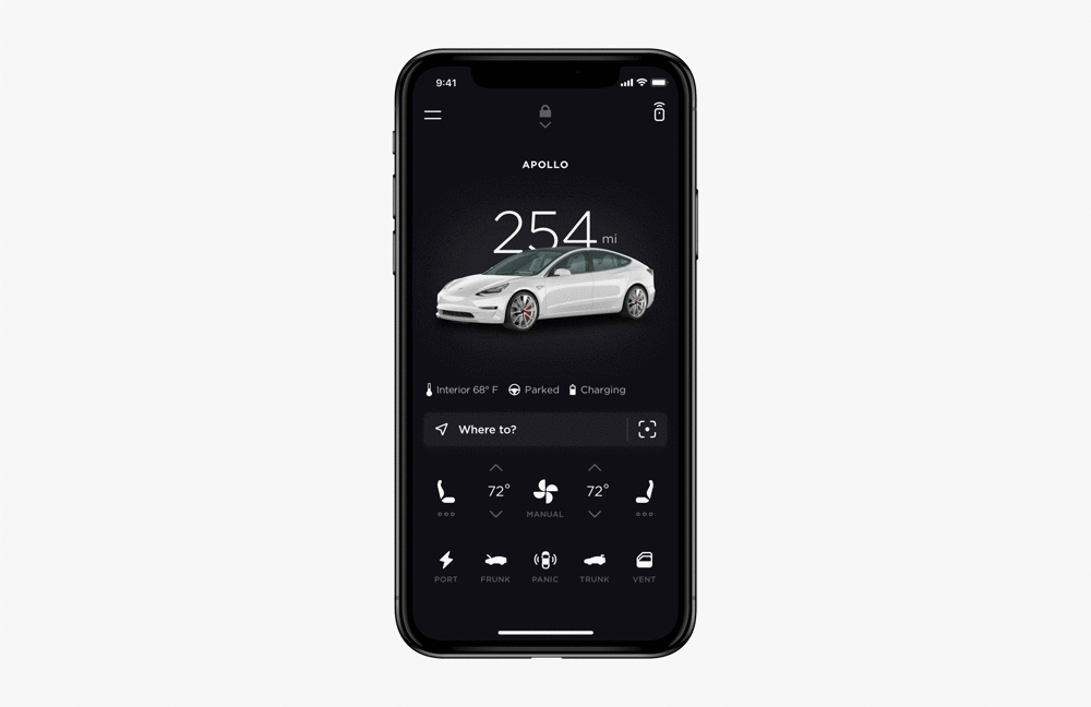 1*qcP8kzYG_Q_WuSRR1NR-KA Redesigning the mobile app that Tesla deserves - a UX case study