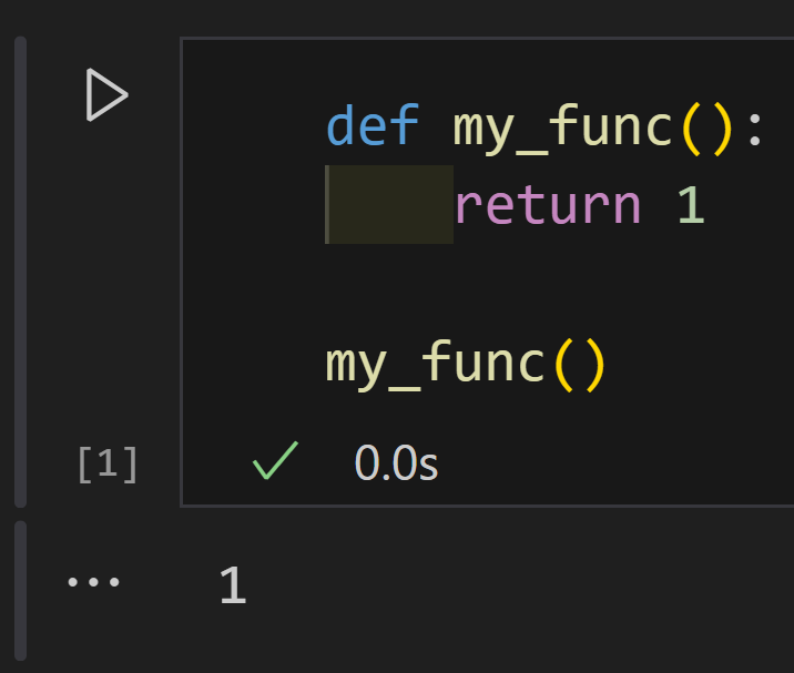 declaring a function my_func() which returns the integer 1
