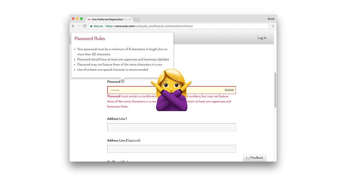 Nano-brewed interactions: Password requirements