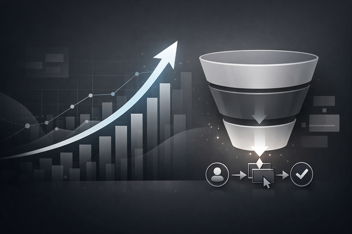 Funnel conversion performance improvement after optimization using centralized analytics.