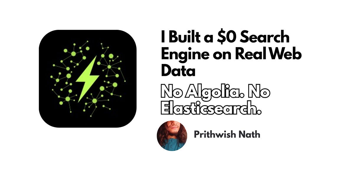 I Built a $0 Search Engine on Real Web Data (No Algolia or Elasticsearch)