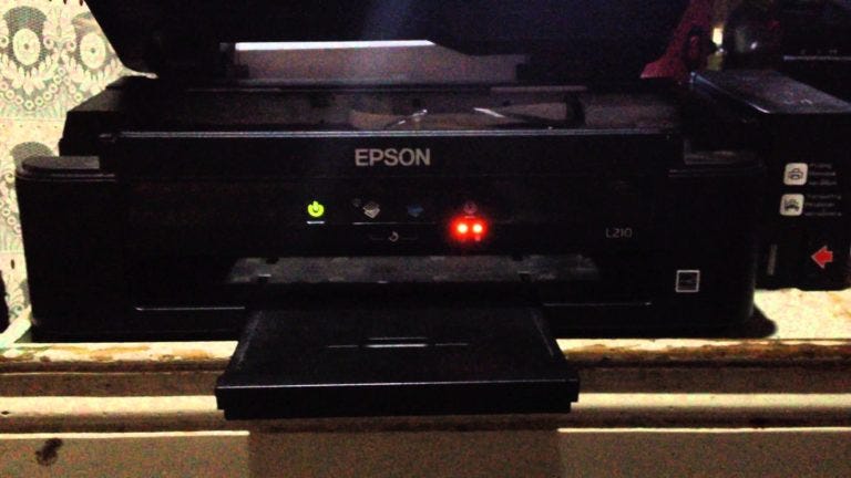 Epson l220 blinking paper and ink lights