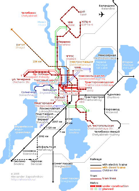 Карта трамвая челябинск