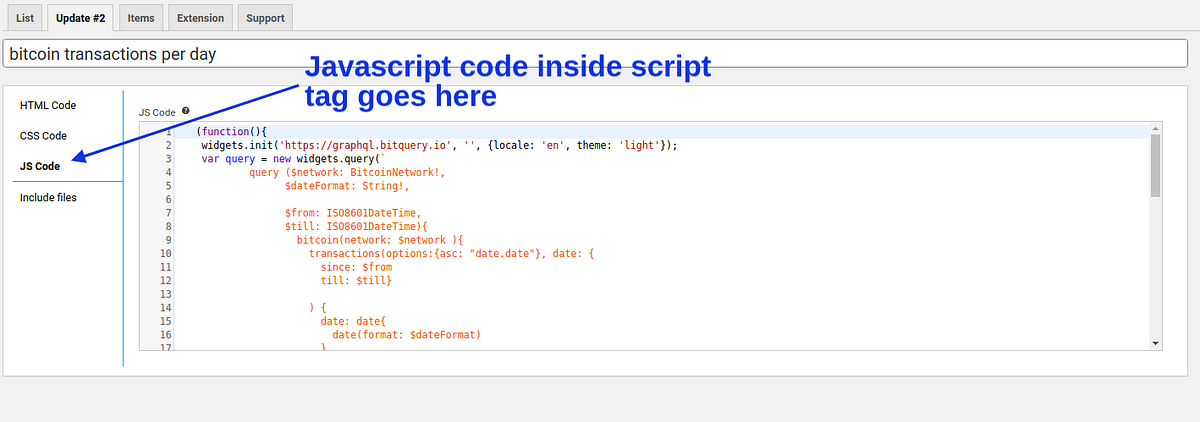 Javascript code inside script tag