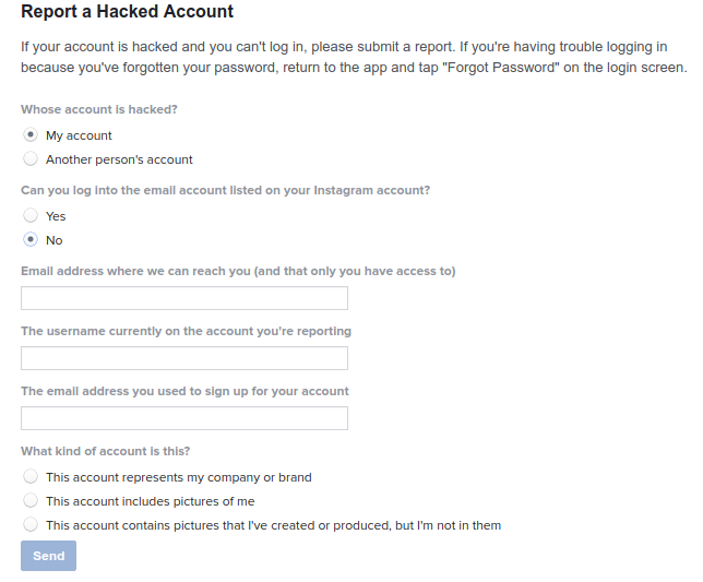 i can claim that i m hacked!    and have no access not to my account nor to my original email - report!    instagram hack