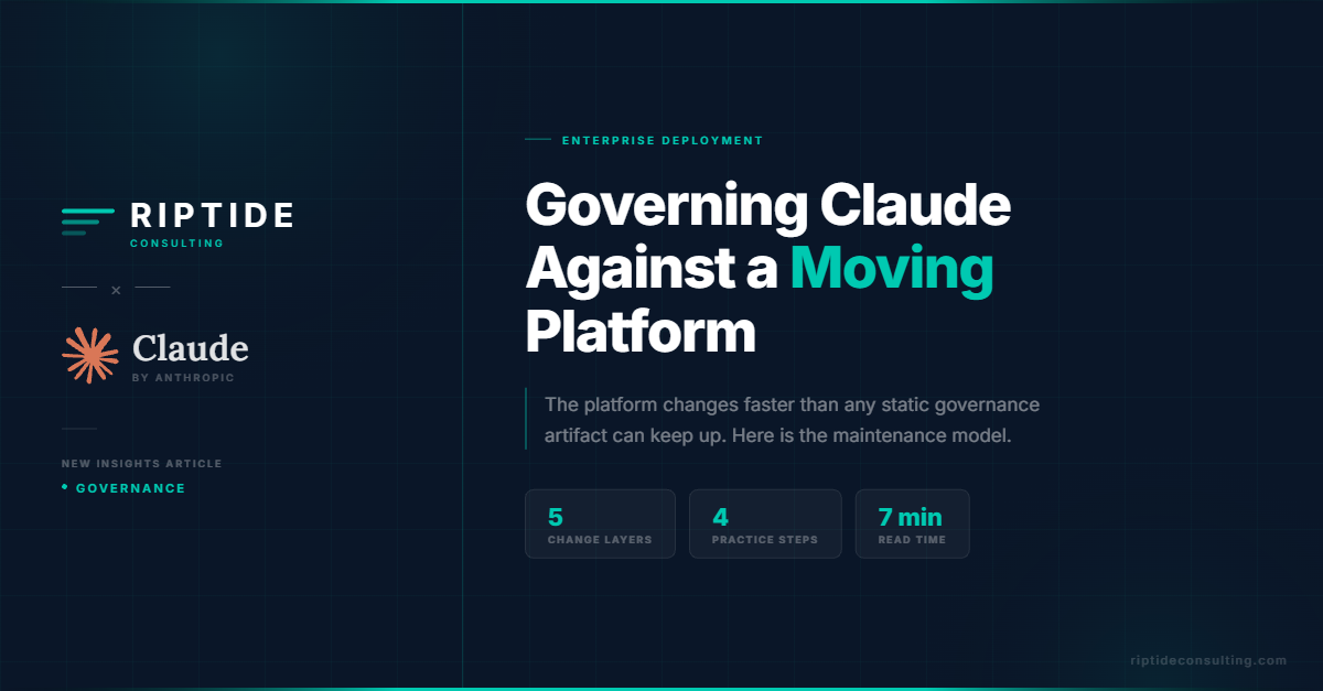 Governing Claude Against a Moving Platform: A Maintenance Model for Enterprise Deployments